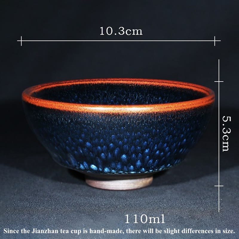 Tasse à thé en céramique chinoise Jianzhan faite à la main en Buddha Stones avec tache de Francolinus bleu