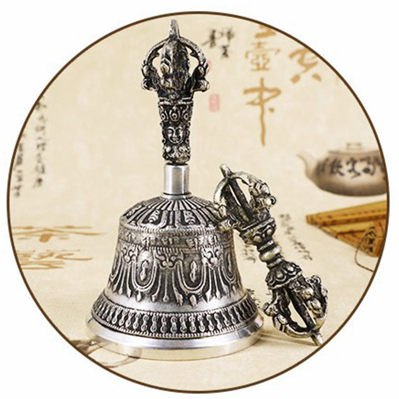 Ensemble de décoration en cuivre avec cloche de méditation tibétaine et vajra dorje Buddha Stones - image 24