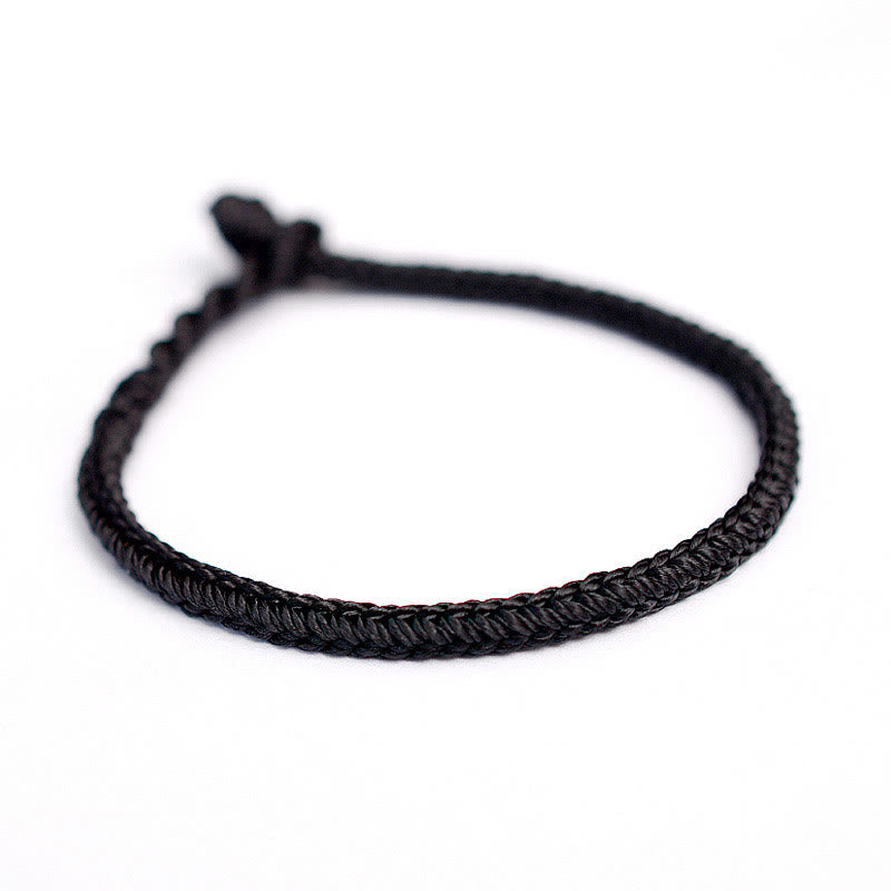 Bracelet tibétain en corde tressée à huit fils avec nœud de paix et protection fait main en Buddha Stones