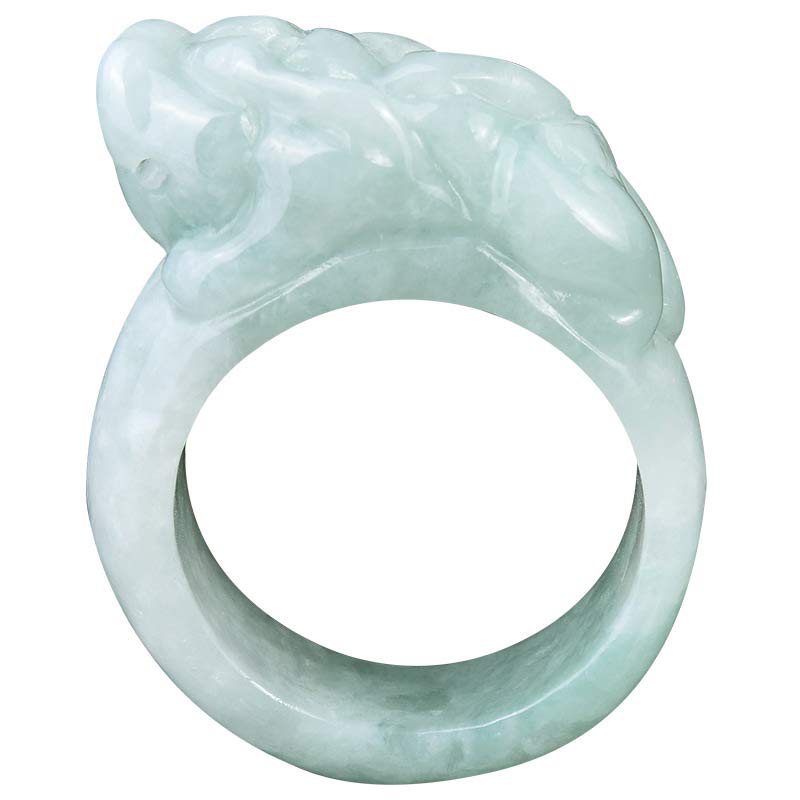 Bague porte-bonheur Fengshui en jade PiXiu