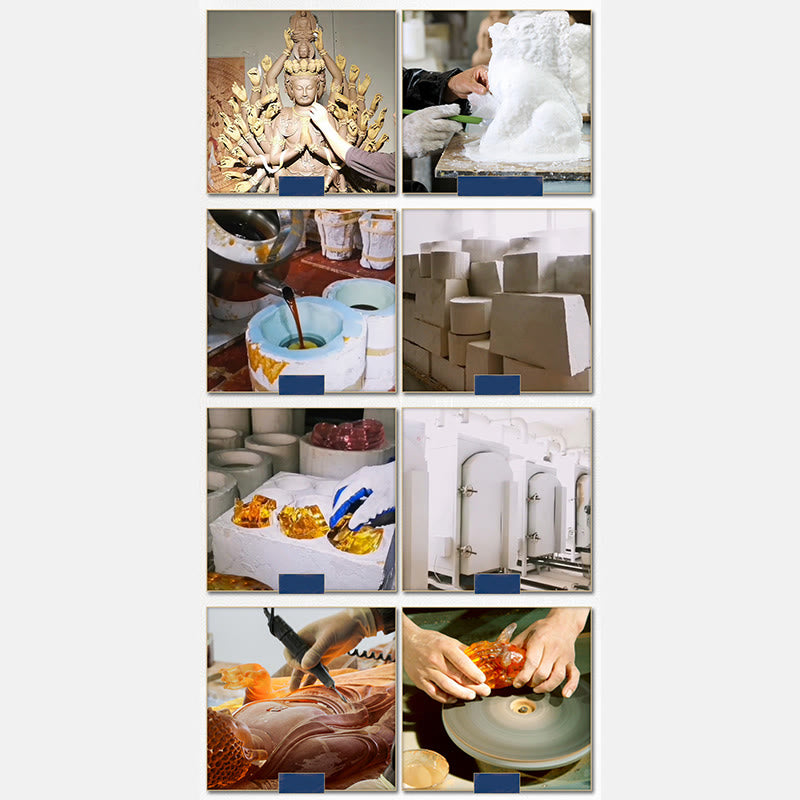 Buddha Stones faites à la main Ksitigarbha Bodhisattva Figurine Liuli Cristal Pièce d'art Statue de sérénité Décoration de la maison - image 16