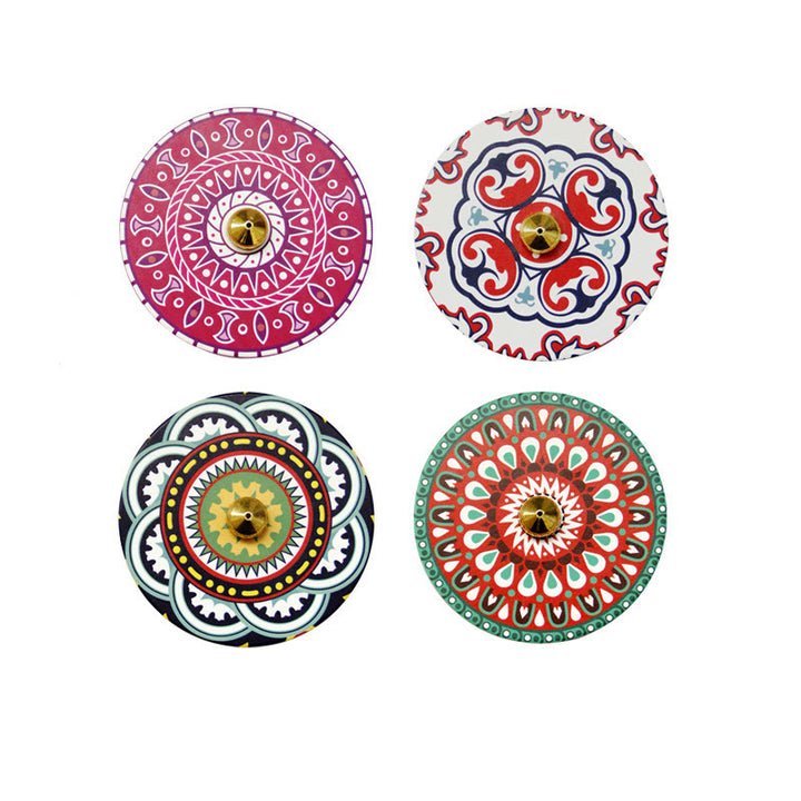 Brûleur d'encens en céramique avec bâton de bénédiction et Buddha Stones à motifs colorés
