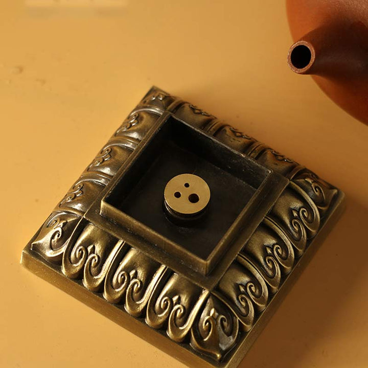 Porte-encens en alliage Heart Sutra Brûleur d'encens de guérison pour décoration de la maison