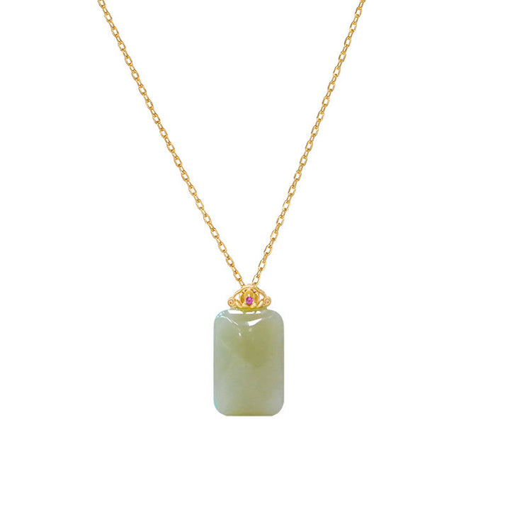 Collier pendentif papillon Bouddha rieur en argent sterling 925 avec jade Hetian naturel cyan - image 47
