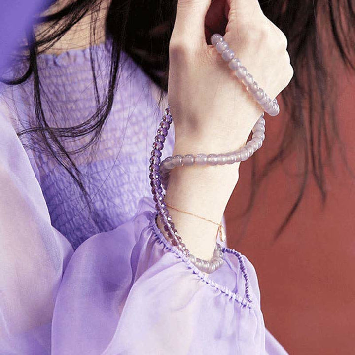 Bracelet de guérison et de méditation en cristal d'améthyste naturelle