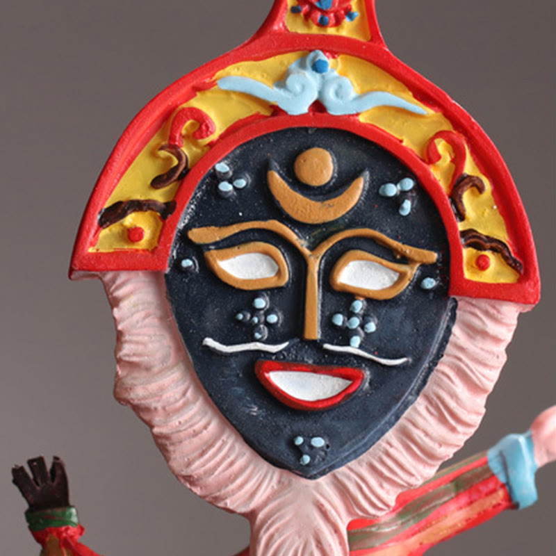 Masque facial d'opéra tibétain en Buddha Stones, marionnette, décoration de maison, de bureau ou de voiture