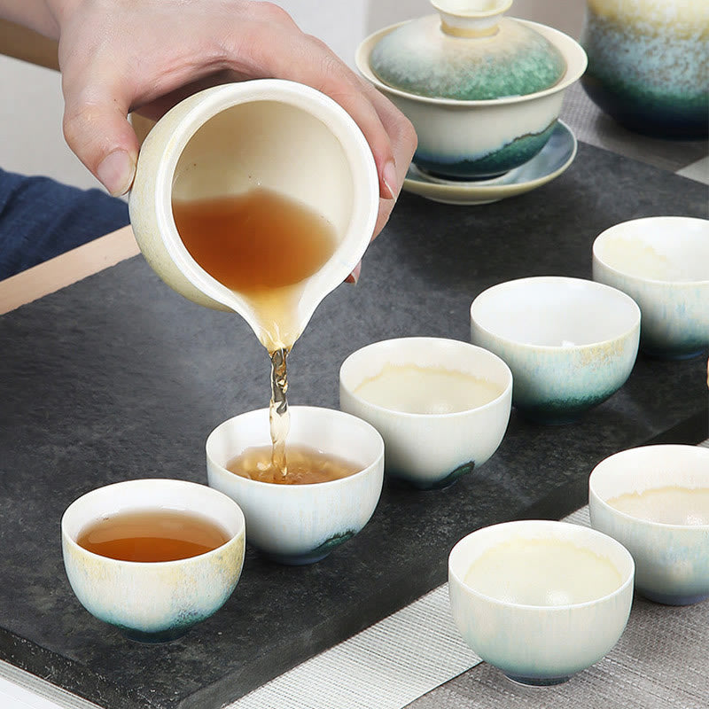 Tasse à thé créative en céramique verte Buddha Stones Tasses à thé Kung Fu
