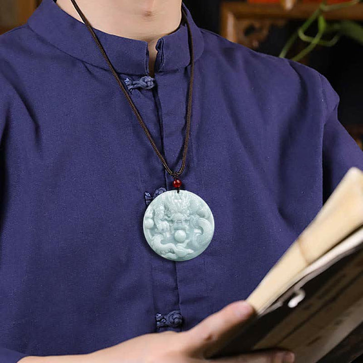❗❗❗Une vente flash - Collier à cordon avec amulette de succès en jade et Buddha Stones en forme de dragon du zodiaque chinois - image 5