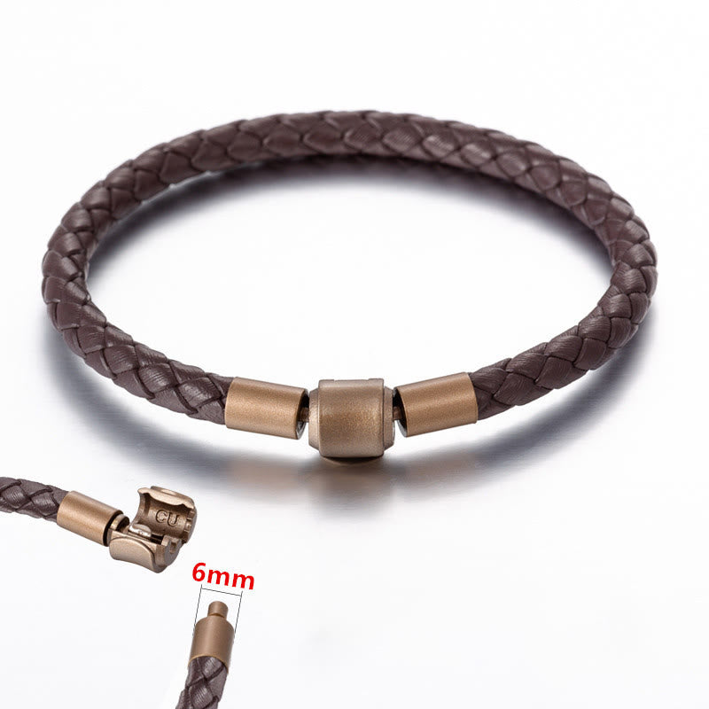 Bracelet tressé en cuir vintage Buddha Stones