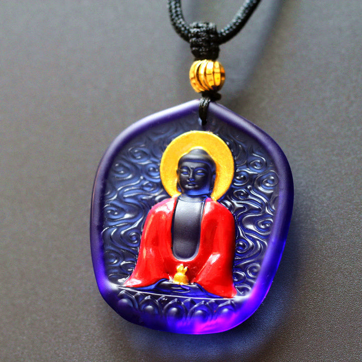 Collier pendentif en cristal de compassion Bouddha Liuli Buddha Stones de médecine du Tibet - Bouddha de la médecine - image 8