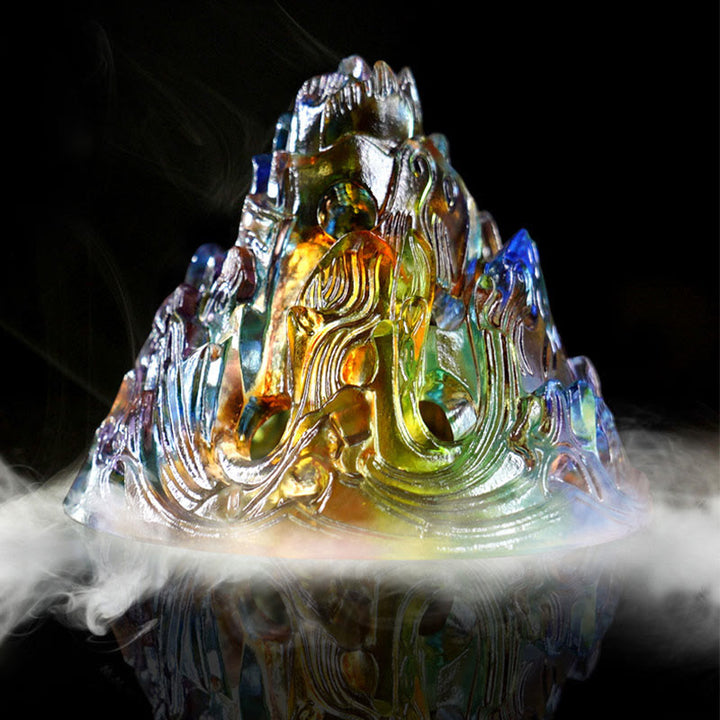 Brûleur d'encens de méditation et de guérison de la montagne de cristal Liuli