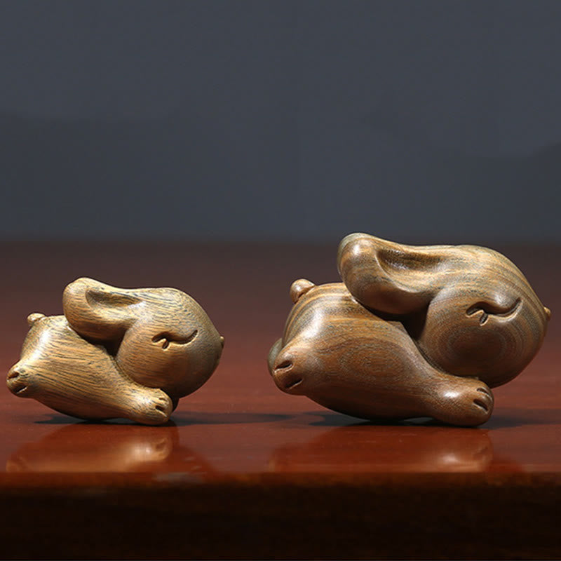 Buddha Stones de Santal Vert Petit Mini Lapin Mignon Lapin Décorations de Paix - image 11