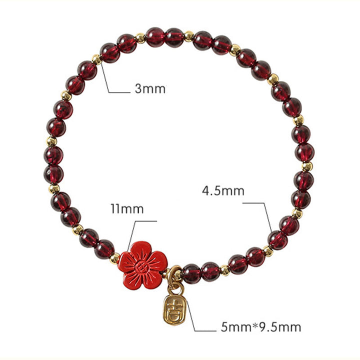 Bracelet Buddha Stones en or 14 carats avec grenat naturel et cinabre - image 10