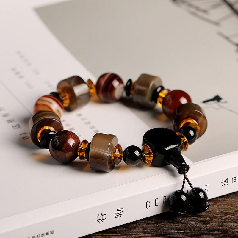 Bracelet porte-bonheur en sardonyx naturel