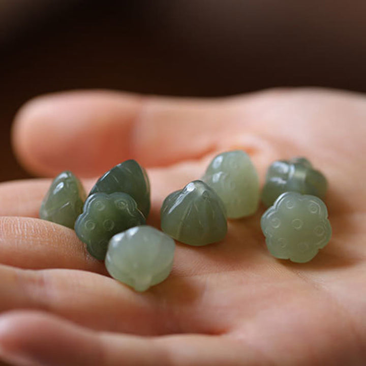 Collier avec pendentif en jade rond naturel et Buddha Stones, boucle de paix, lotus d'abondance - image 9