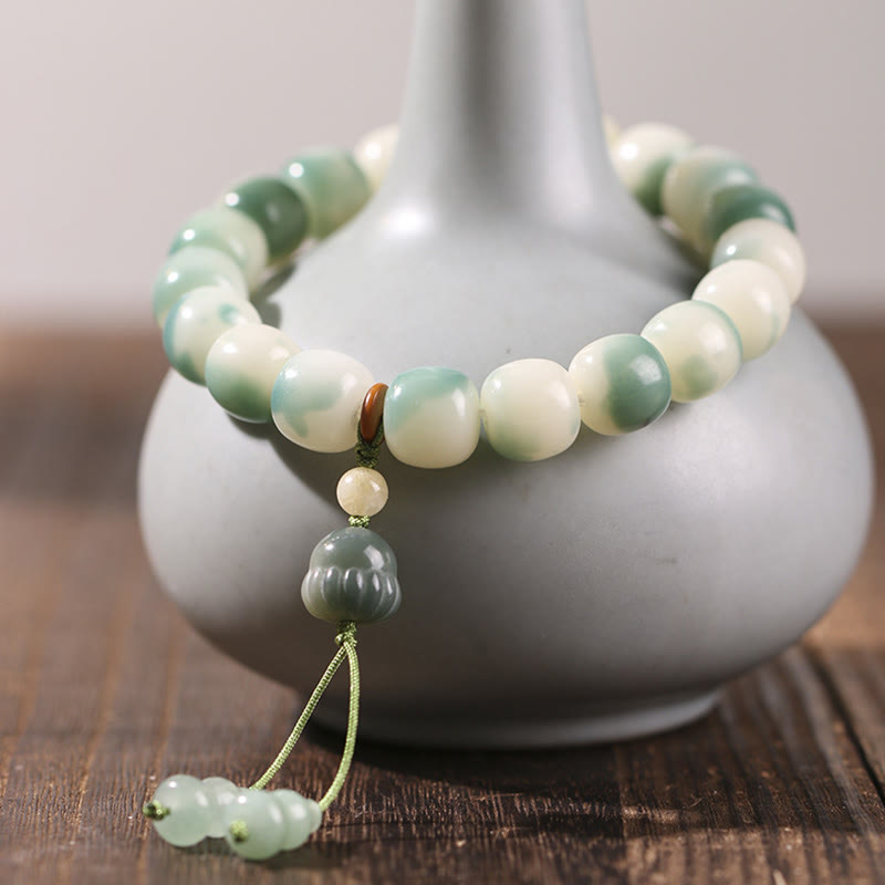 Bracelet de paix en forme de pomme de pin et de patte de chat, motif de Buddha Stones dégradées, graines de Bodhi, renard à neuf queues - Petite pomme de pin (tour de poignet 16-17 cm) - image 16