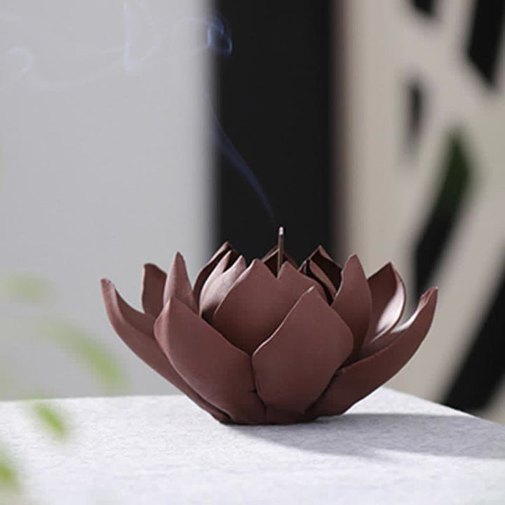 Brûleur d'encens tibétain en Buddha Stones Lotus Positive Peace