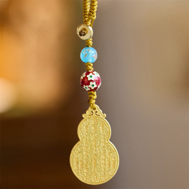 Buddha Stones Wu Lou Gourd Fu Caractère Tai Sui Amulette Fortune Téléphone Suspendu Décoration Porte-clés