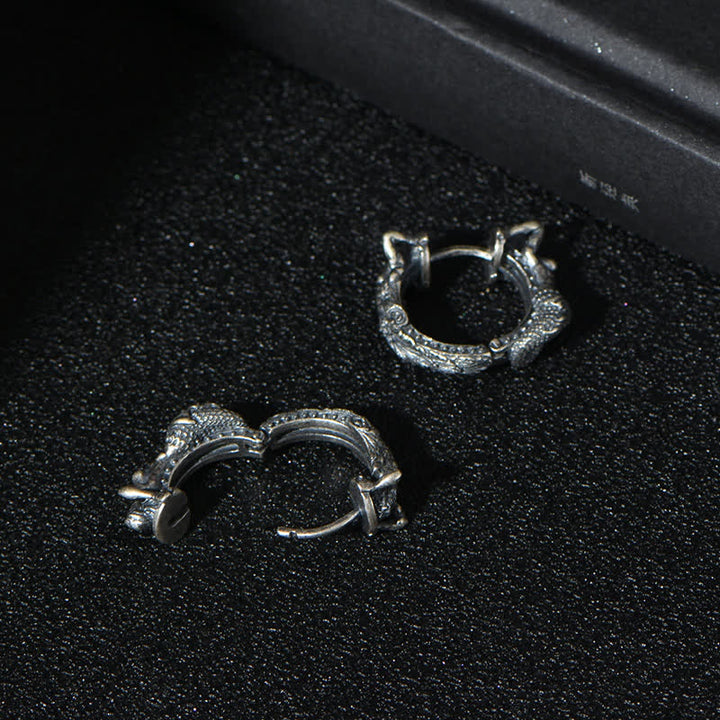Boucles d'oreilles de protection en argent sterling 925 avec motif dragon et pierres de Buddha Stones - image 6