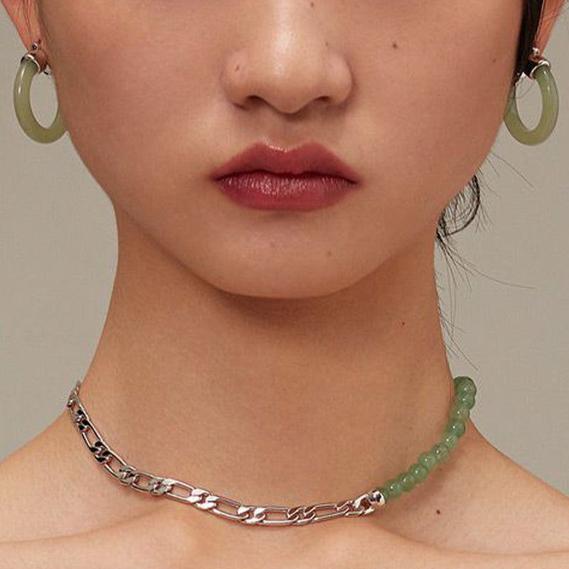 Boucles d'oreilles de prospérité en jade blanc et pierres de Buddha Stones