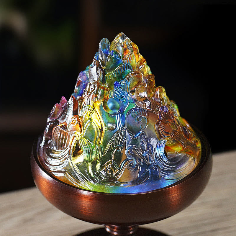 Brûleur d'encens de méditation et de guérison de la montagne de cristal Liuli
