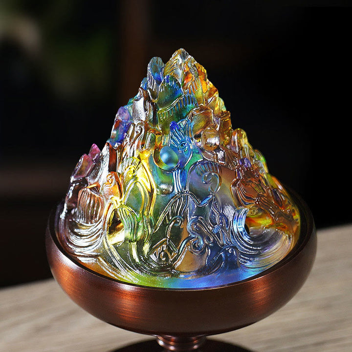 Brûleur d'encens de méditation et de guérison de la montagne de cristal Liuli