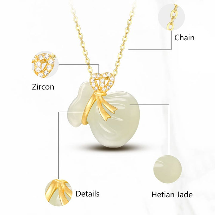 Collier pendentif porte-bonheur en jade blanc naturel Hetian Buddha Stones