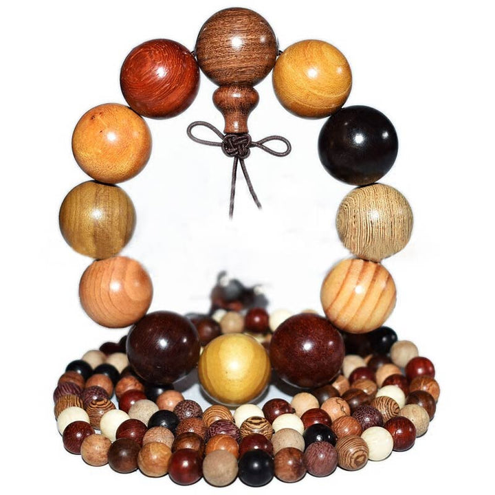 Bracelet de méditation et de bénédiction Mala en bois de wengé avec 108 perles de Buddha Stones - image 6