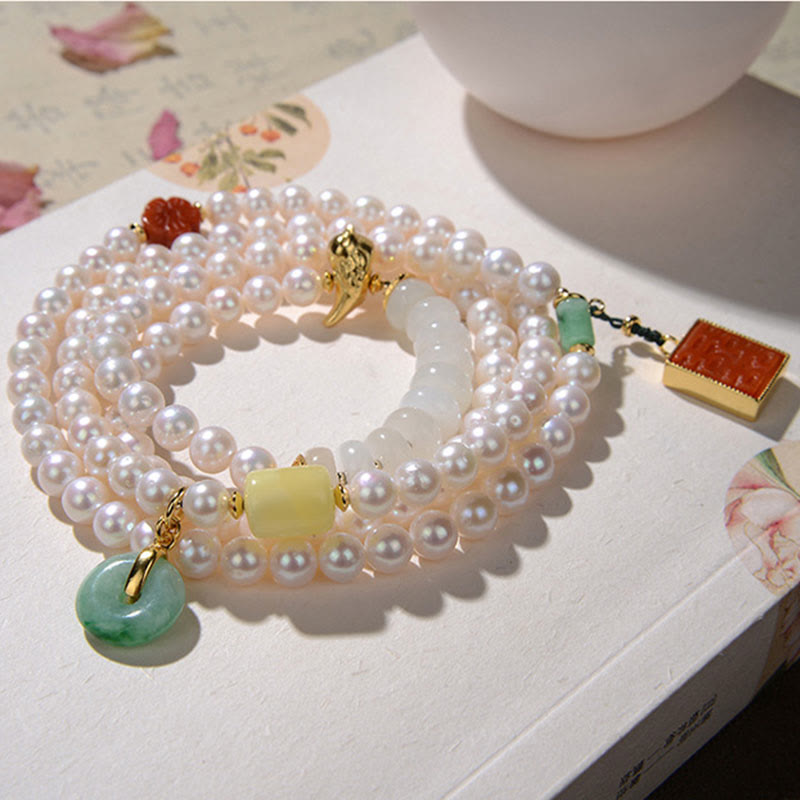 Bracelet en argent sterling 925 avec Buddha Stones Hetian et agate rouge, double bonheur, ambre, chance, quadruple tour
