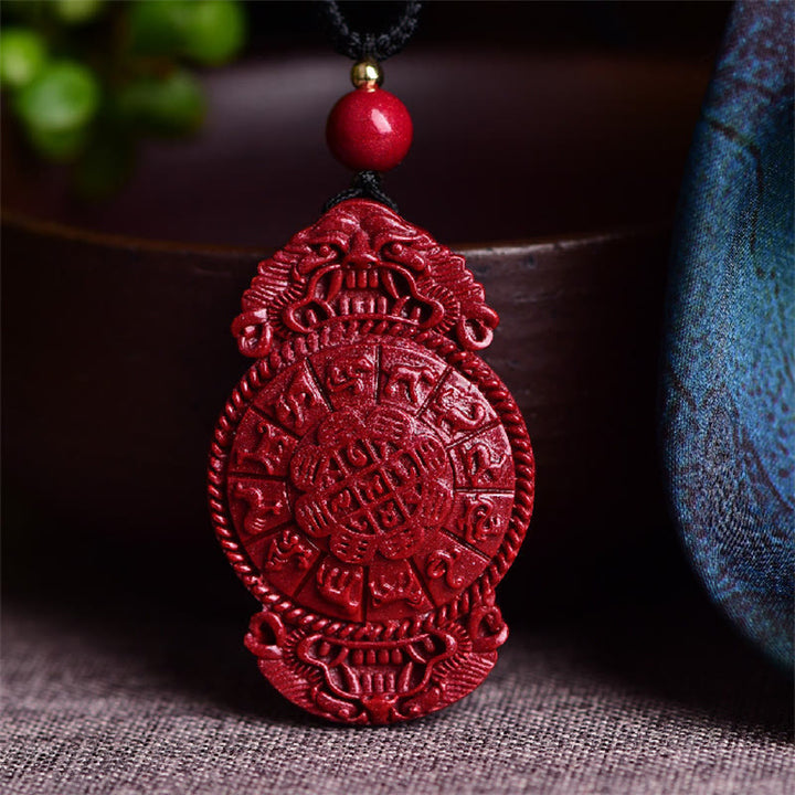 Collier pendentif en Buddha Stones rieur Yin Yang zodiaque chinois gourde cinabre naturel bénédiction - Zodiaque chinois 37*23*10mm - image 15