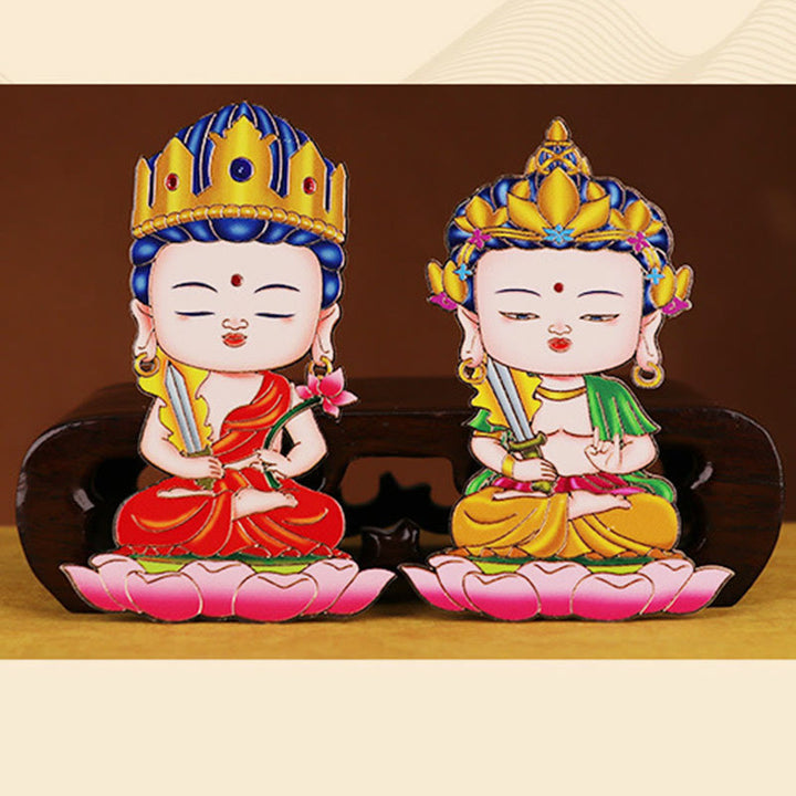 Buddha Stones Zodiaque chinois Bouddha natal Bénédiction Richesse Fortune Autocollant de téléphone pour réfrigérateur