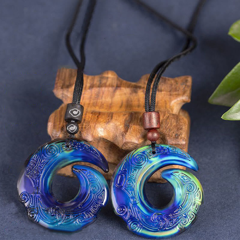 Le changement de couleur améliore la chance et le motif de conception du pendentif en cristal Liuli