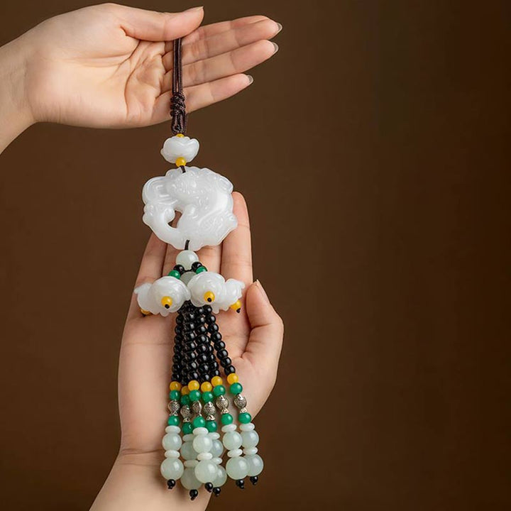Pendentif de voiture en Buddha Stones FengShui Jade PiXiu Bénédiction Décoration
