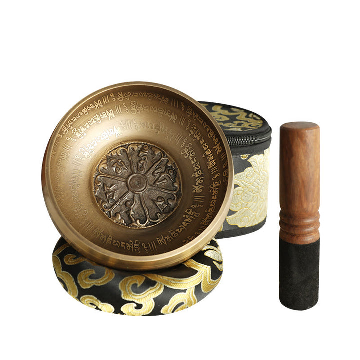 Buddha Stones Bol chantant tibétain de méditation, fabriqué artisanalement pour la guérison et la pleine conscience. - Noir - image 0