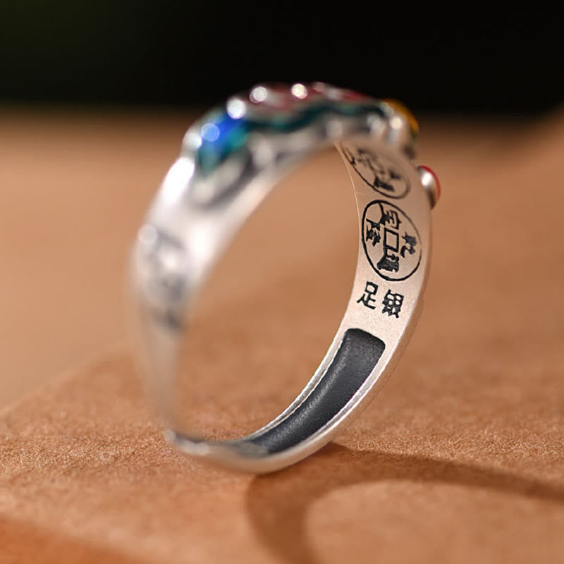 Buddha Stones Bague de richesse Feng Shui Cinq pièces de monnaie de l'empereur