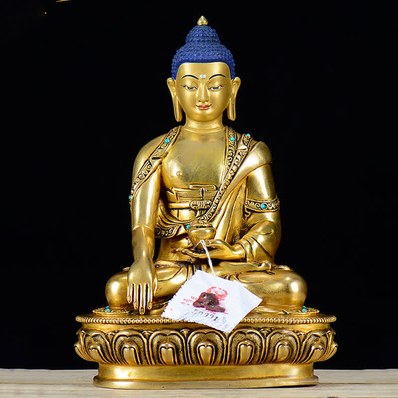 Statue décorative en cuivre de la compassion de Bouddha Shakyamuni - image 2