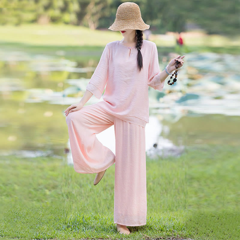 Ensemble de vêtements pour femme Tai Chi Méditation Prière Zen Spirituel Matin Pratique - image 23