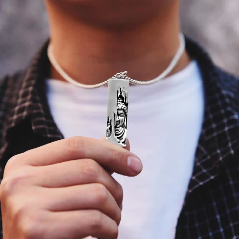 Buddha Stones Tathagata Bouddha Force Protection Amulette Porte-bonheur Collier Pendentif Style Vintage - image 11