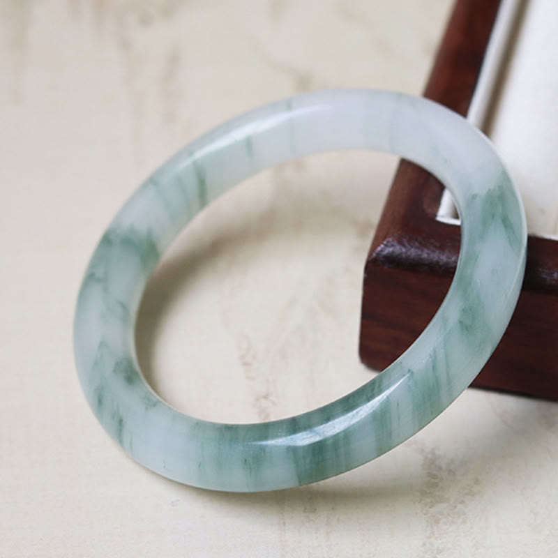 Bracelet jonc en jade naturel Buddha Stones pour la chance et la prospérité