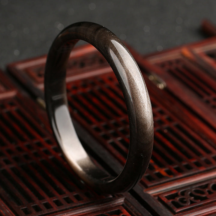 Bracelet de protection en obsidienne dorée et argentée avec Buddha Stones