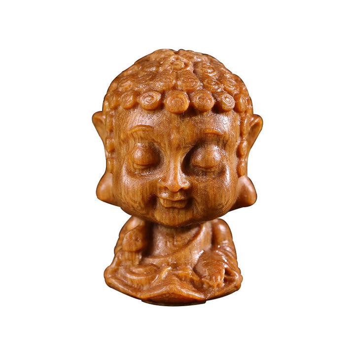 Bouddha du zodiaque chinois Natal Bois de santal vert Lotus Gravé Décoration de la maison positive - image 10