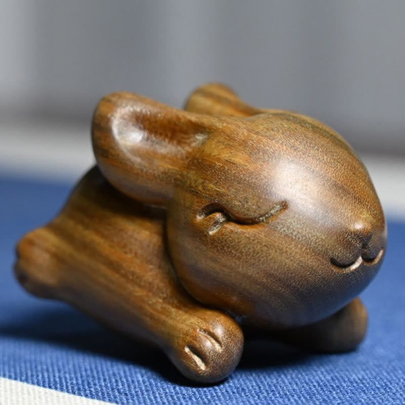 Buddha Stones de Santal Vert Petit Mini Lapin Mignon Lapin Décorations de Paix - image 4