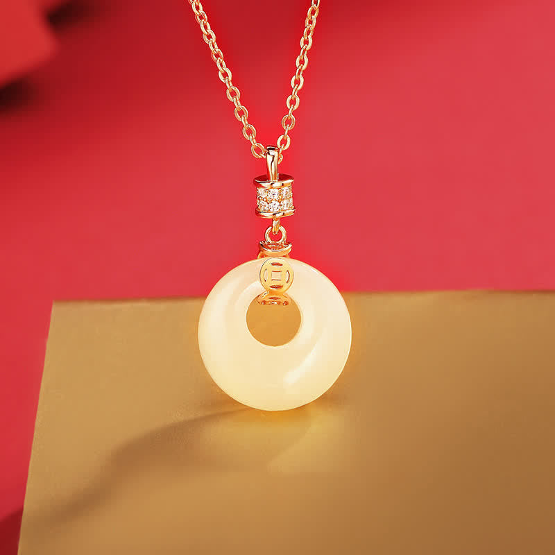 Buddha Stones et pièce de monnaie en jade blanc Hetian - image 0