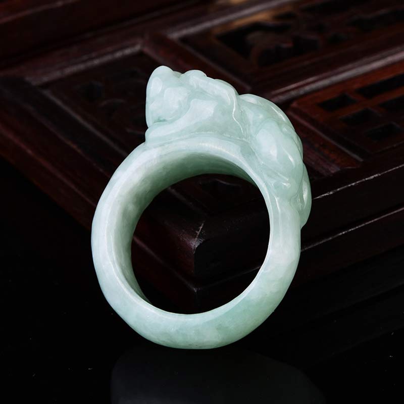 Bague porte-bonheur Fengshui en jade PiXiu