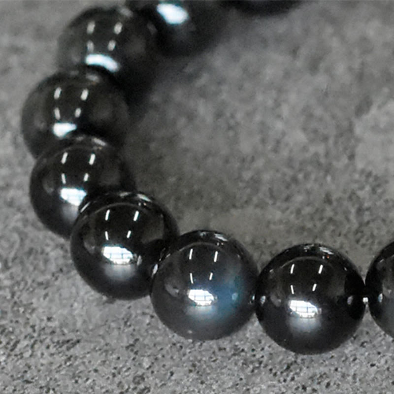 Bracelet de transformation positive en perles de cuivre et obsidienne arc-en Buddha Stones