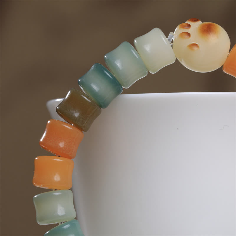 Bracelet de sagesse en forme de patte de chat avec graines de Bodhi colorées et Buddha Stones - image 4