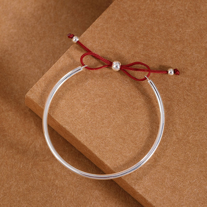 Bracelet de guérison en argent sterling 925 Buddha Stones et cordon rouge