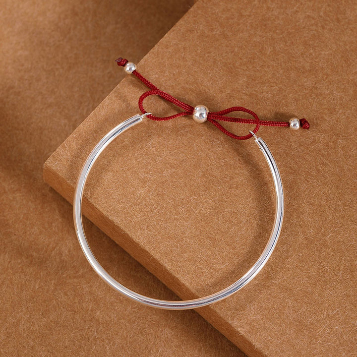 Bracelet de guérison en argent sterling 925 Buddha Stones et cordon rouge