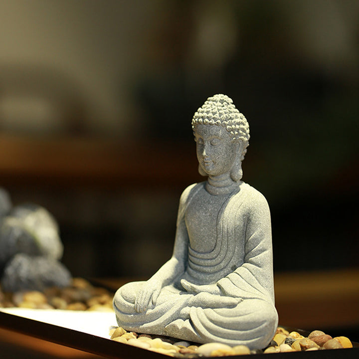 Buddha Stones Méditation assise Bouddha Bénédiction Compassion Décoration - image 3