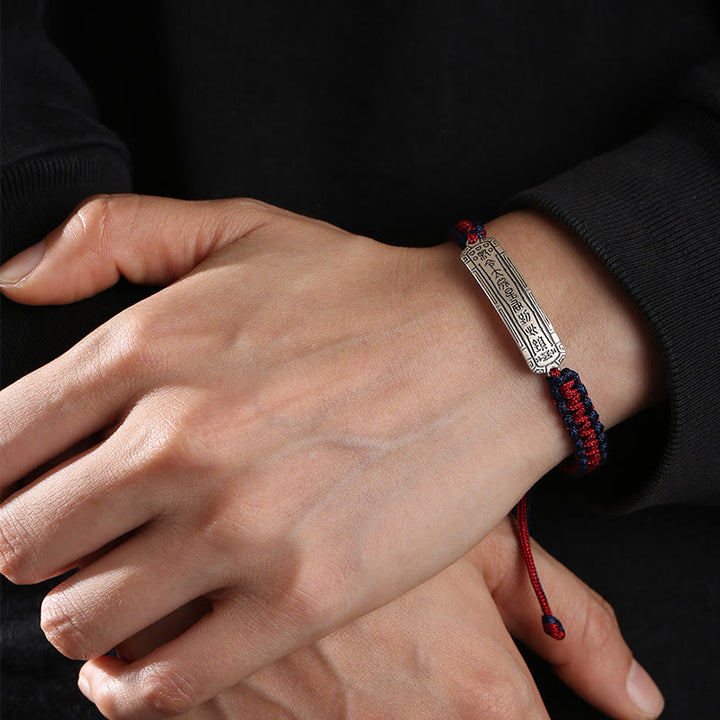 Bracelet de protection amulette de paix en argent sterling 925 Buddha Stones